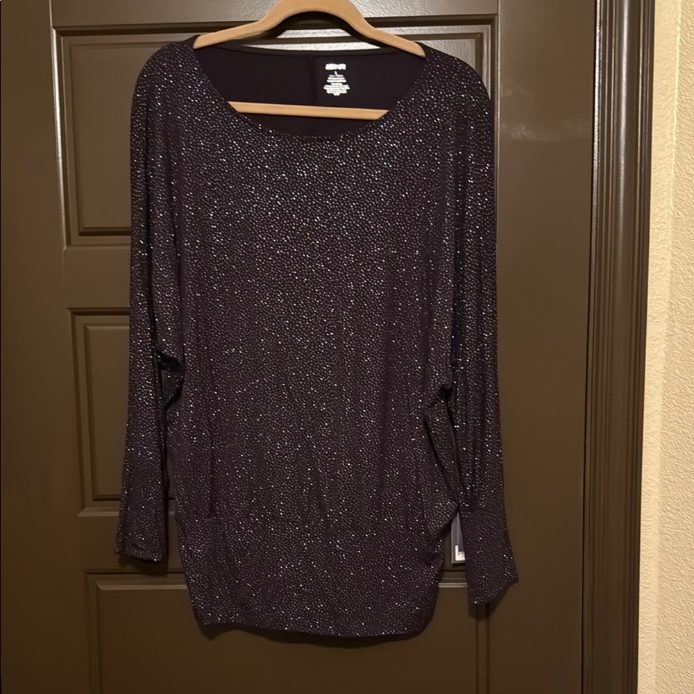 Jennifer Lopez Shimmery Purple Blouse